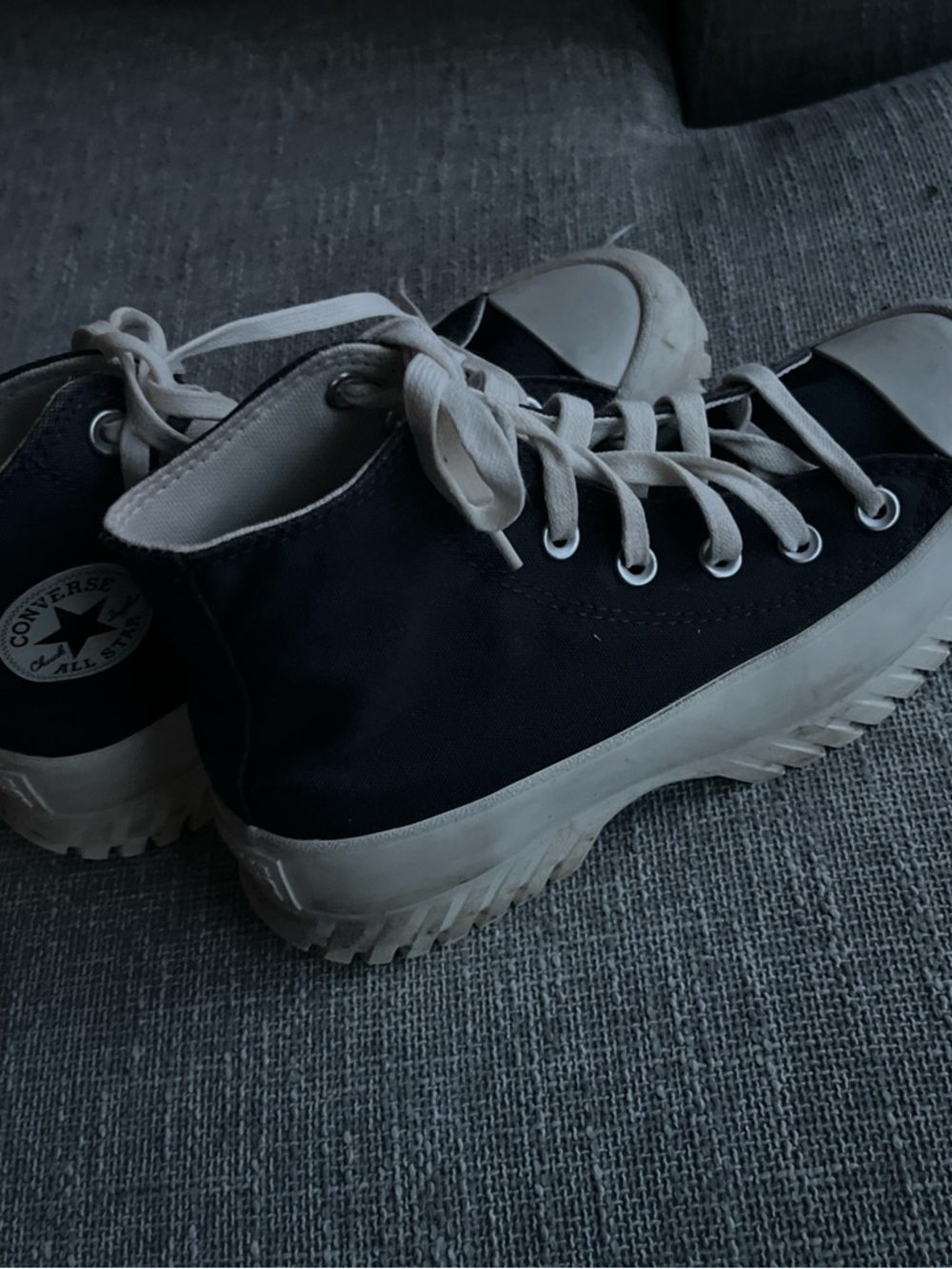 Converse Black High-Top Platform Sneakers with White Accents